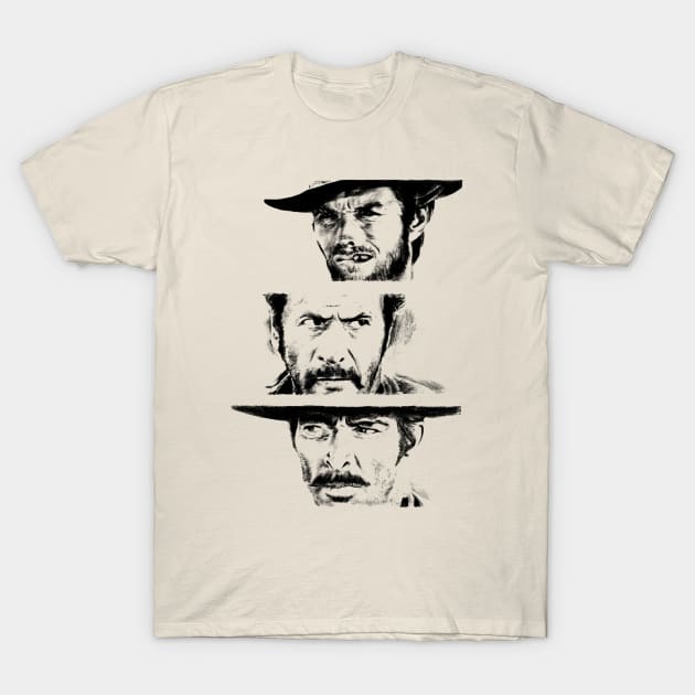 The Good, The Bad, And The Ugly // Vintage Style Design T-Shirt by Indanafebry